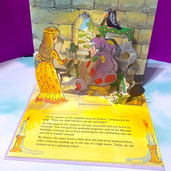 SLEEPING BEAUTY VINTAGE 90s POP-UP PICTURE STORY HARDCOVER BOOK BROWN WATSON - Picture 11 of 16